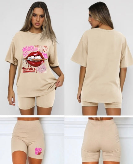 (New) Oversize shirt w biker shorts